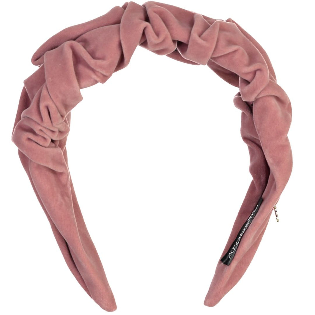 Velvet Pinned Headband - Mauve