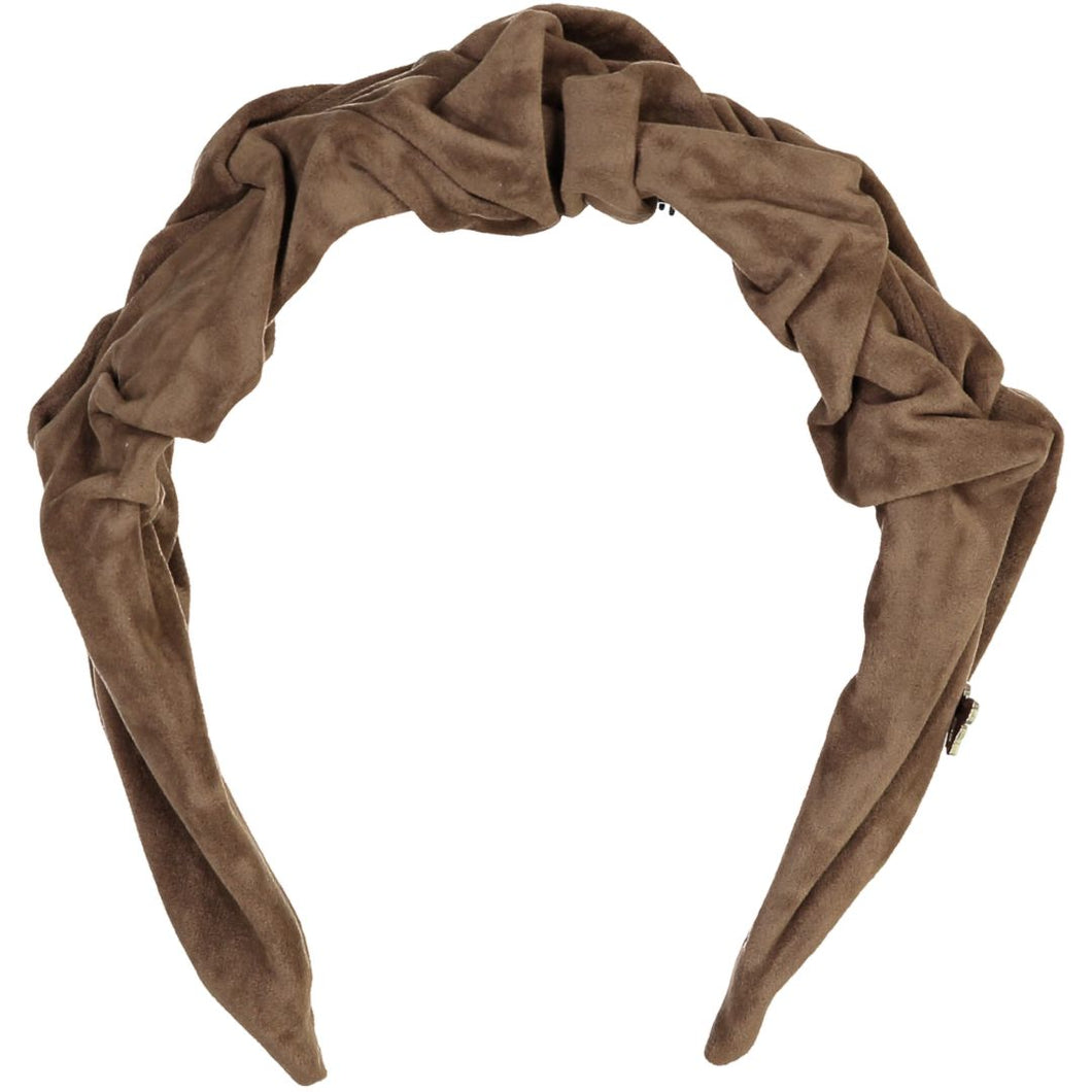 Velvet Pinned Headband - Walnut