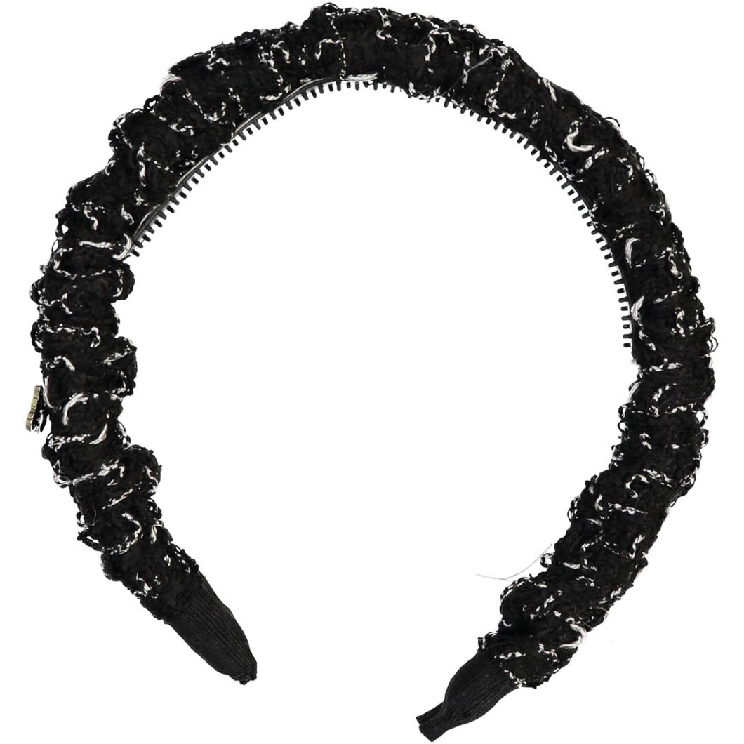 Tweed Scrunched Headband - Black