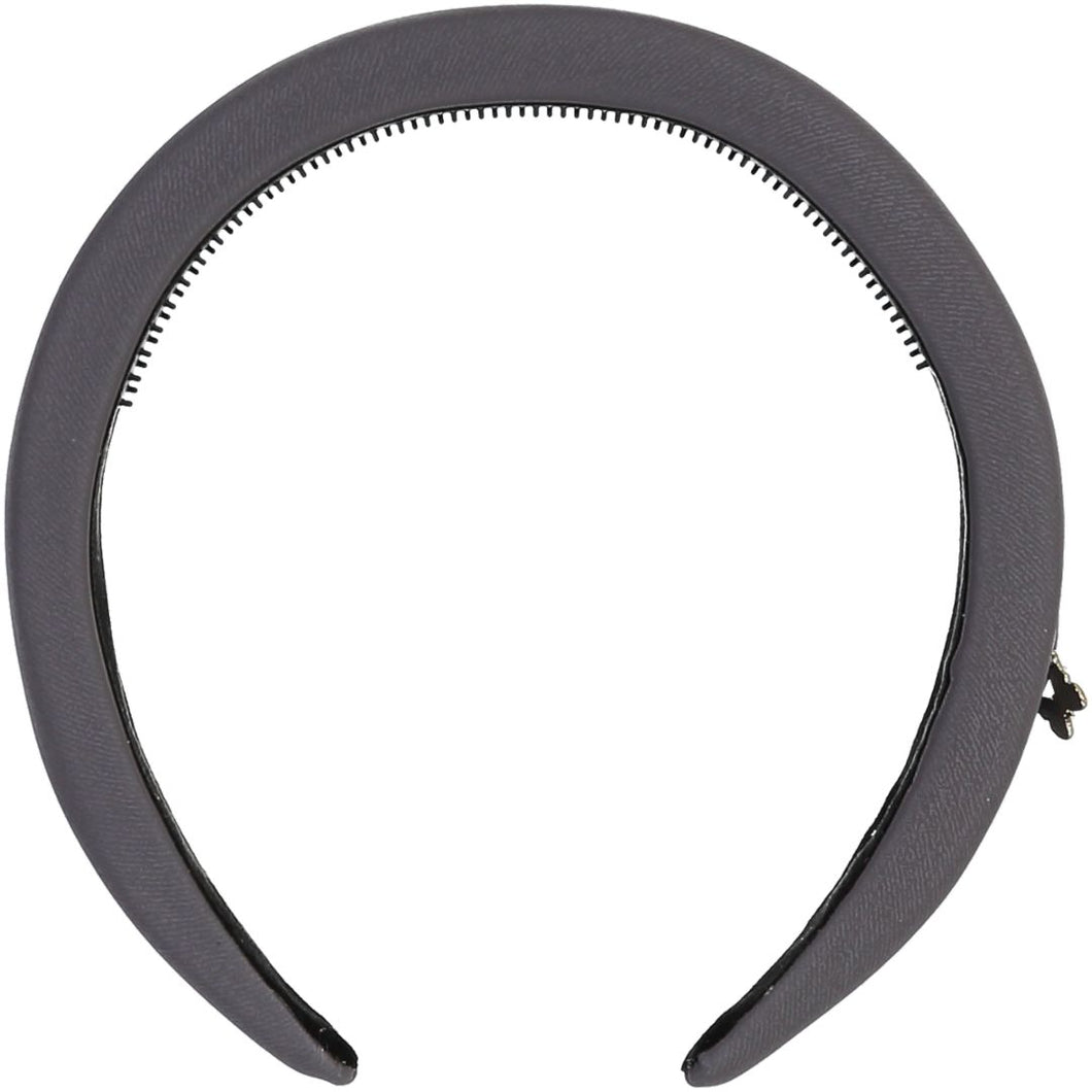 Leather Padded Headband - Steel