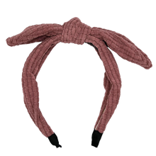 Load image into Gallery viewer, Quilted Velour Headband - Berry
