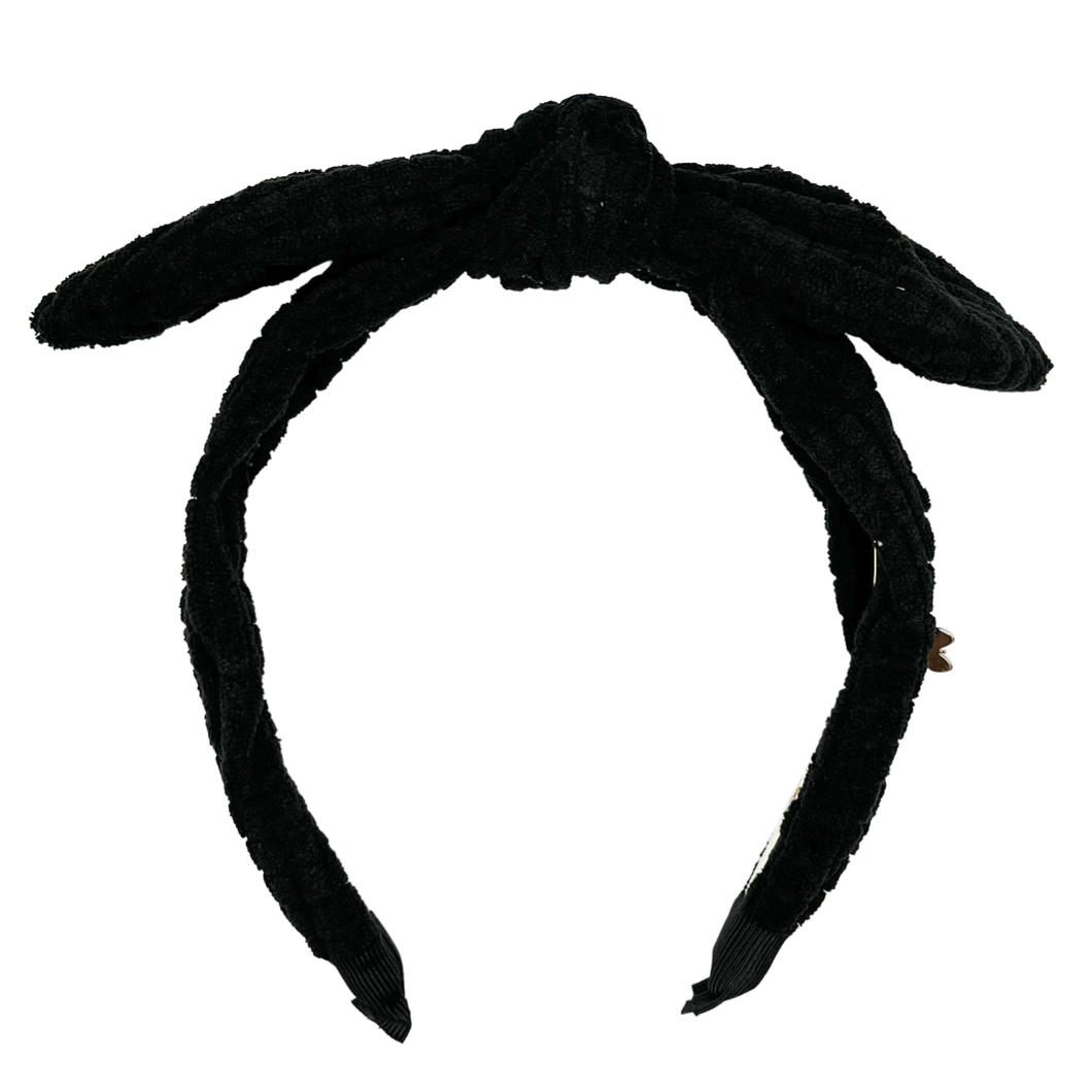 Quilted Velour Headband - Black