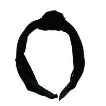 Load image into Gallery viewer, Corduroy Top Knot Headband - Black

