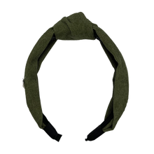 Load image into Gallery viewer, Corduroy Top Knot Headband - Evergreen
