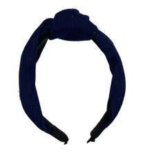 Load image into Gallery viewer, Corduroy Top Knot Headband - Navy
