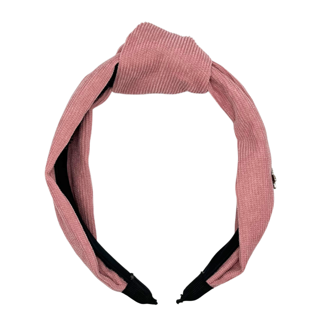 Corduroy Top Knot Headband - Rosewood