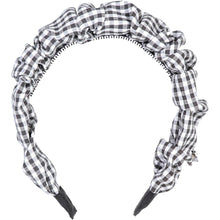 Load image into Gallery viewer, Gingham Scrunched Headband - Black
