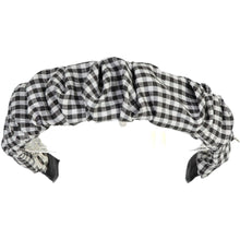 Load image into Gallery viewer, Gingham Scrunched Headband - Black
