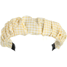 Load image into Gallery viewer, Gingham Scrunched Headband - Saffron
