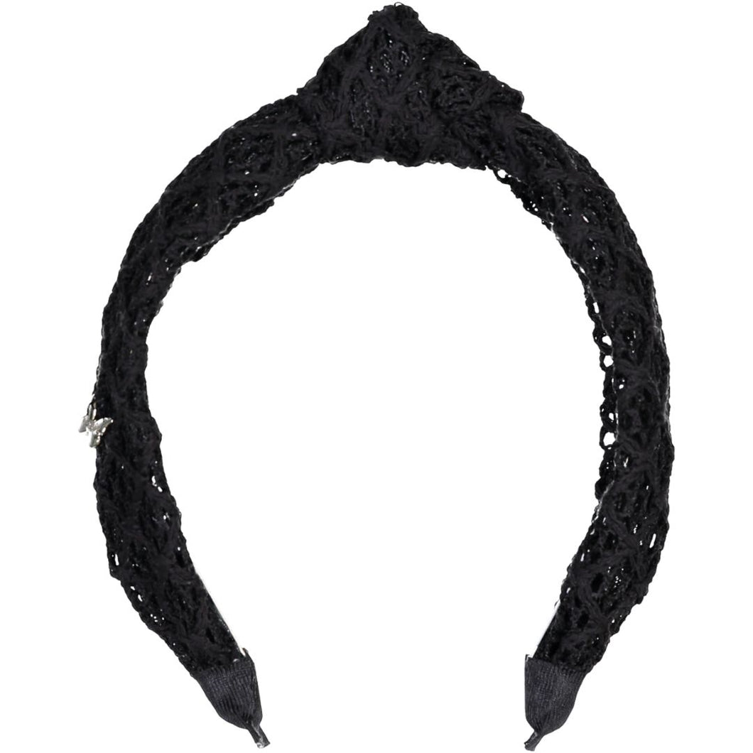 Vintage Net Top Knot Headband - Black
