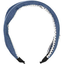 Load image into Gallery viewer, Lace Trimmed Denim Headband - Denim

