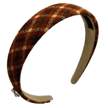 Load image into Gallery viewer, Printed Corduroy Flat Headband - Multi Plaid
