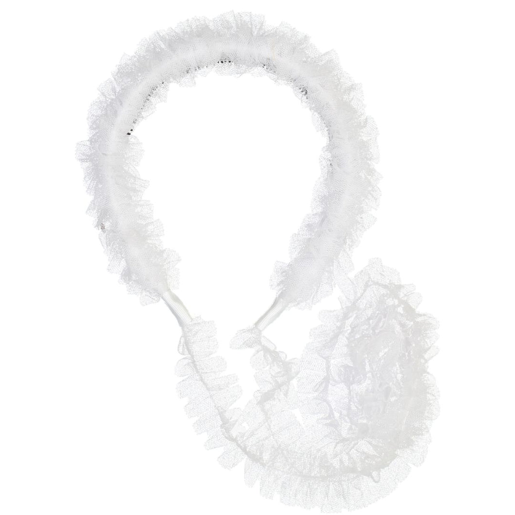 Tulle Headband with Sash - White