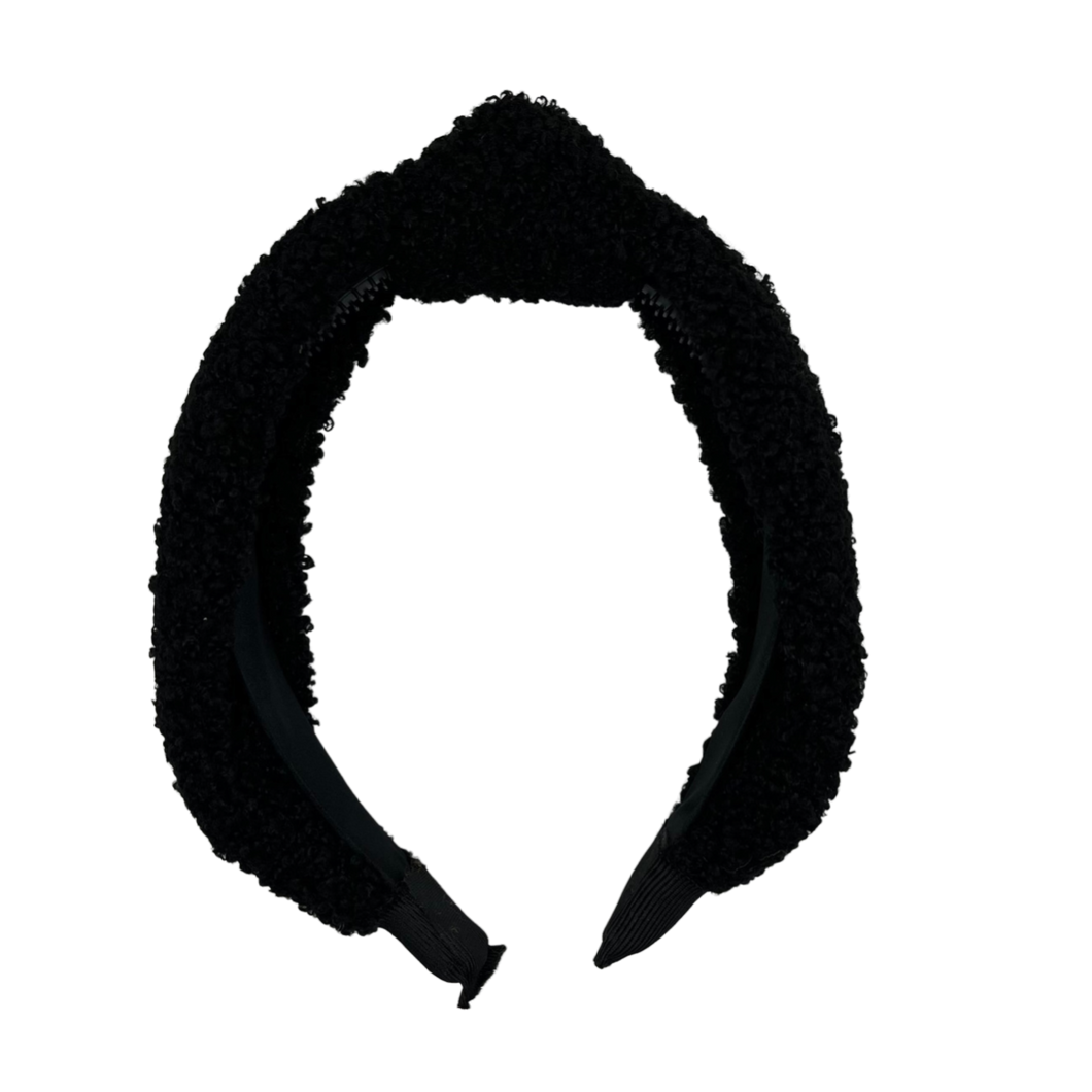 Teddy Top Knot Headband - Black