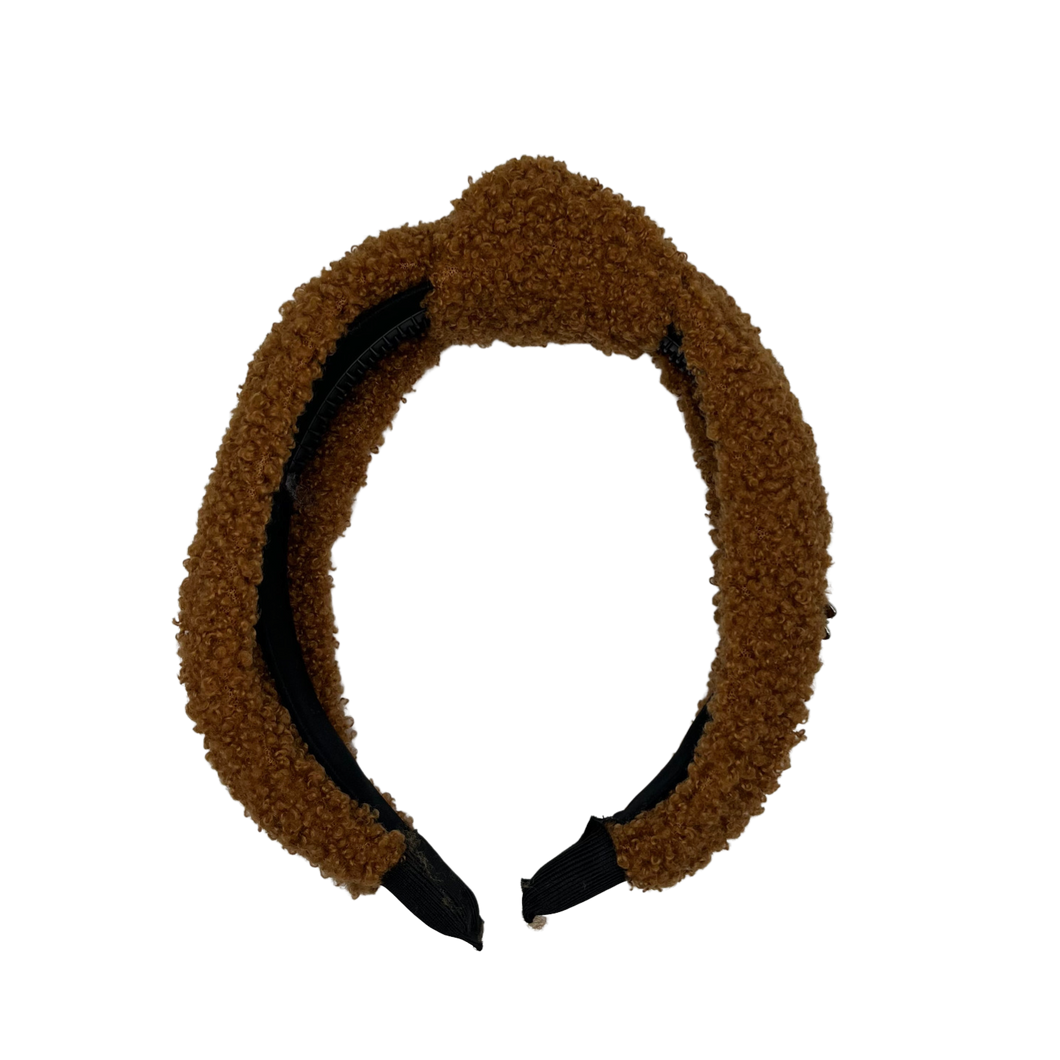 Teddy Top Knot Headband - Caramel