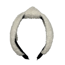 Load image into Gallery viewer, Teddy Top Knot Headband - Winter White
