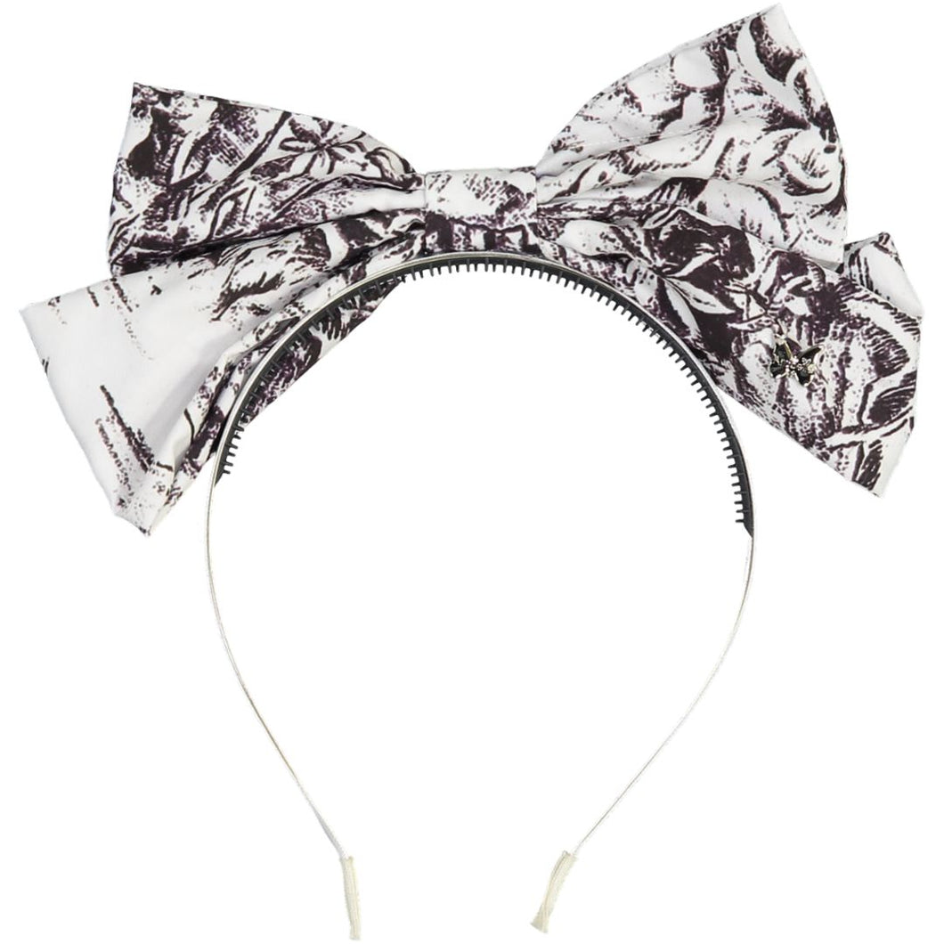 Toile Standing Bow Headband - Black
