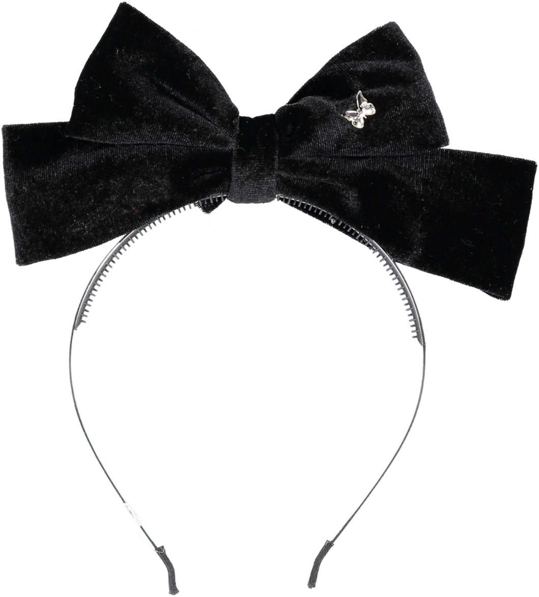 Velvet Bow Headband - Black