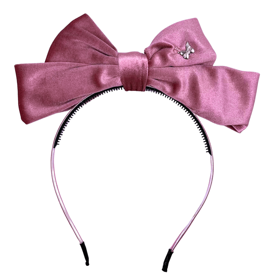 Velvet Bow Headband - Mauve
