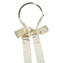 Load image into Gallery viewer, Velvet Headband With Sash- Cream
