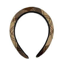 Load image into Gallery viewer, Plaid Padded Headband - Brown
