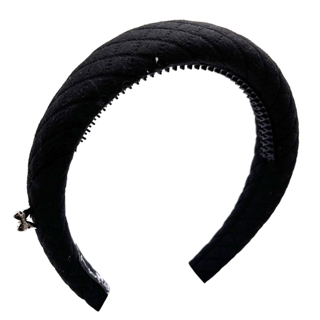 Quilted Cotton Padded Headband - Black