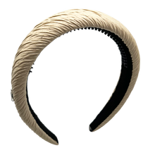 Load image into Gallery viewer, Crinkle Satin Padded Headband - Cream
