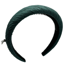 Load image into Gallery viewer, Crinkle Satin Padded Headband - Evergreen
