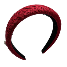 Load image into Gallery viewer, Crinkle Satin Padded Headband - Wine
