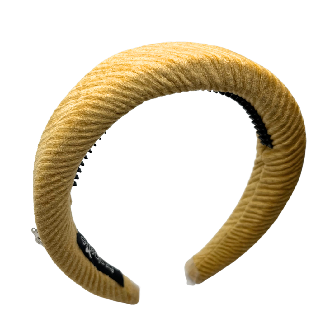 Velvet Lines Padded Headband - Bone