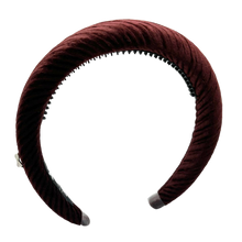 Load image into Gallery viewer, Velvet Lines Padded Headband - Chocolate
