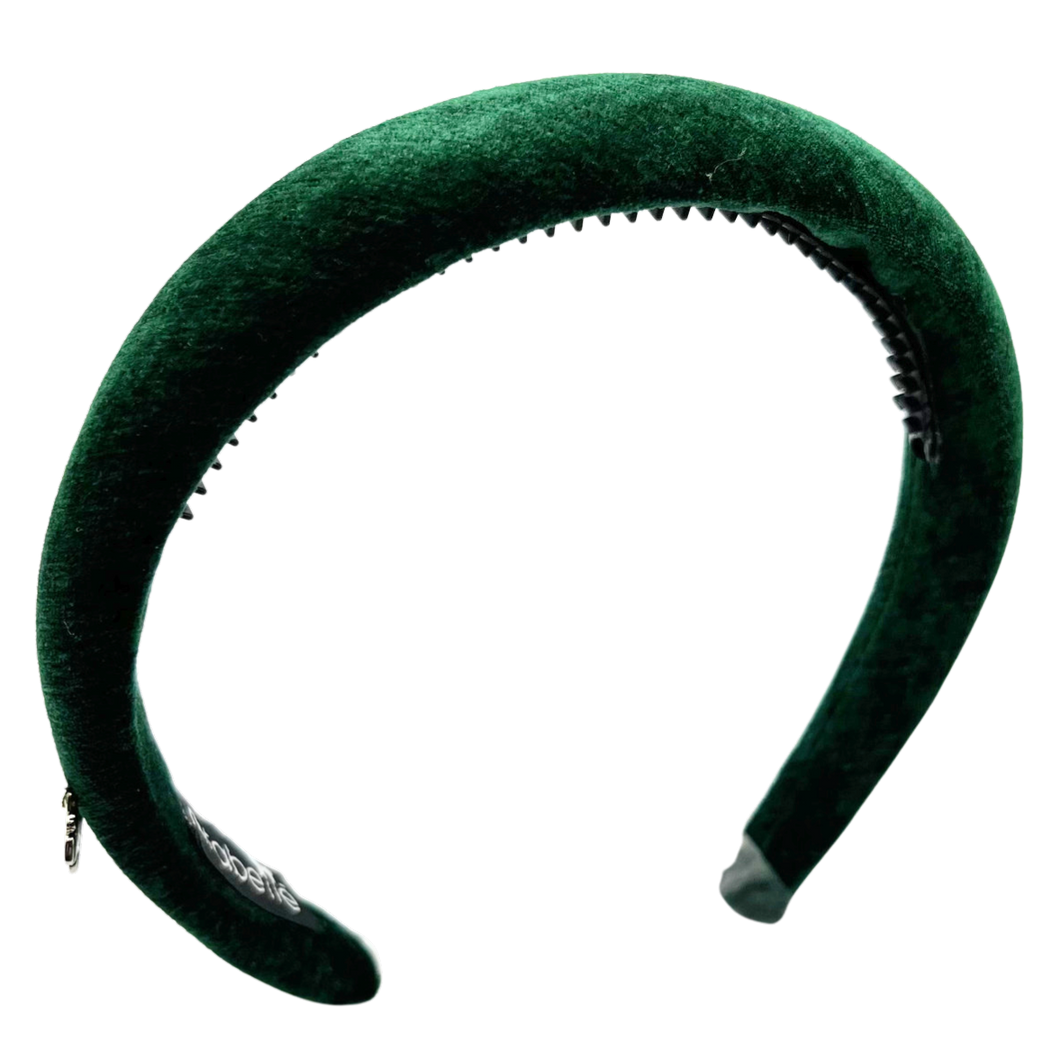 Velvet Padded Headband - Forest Green