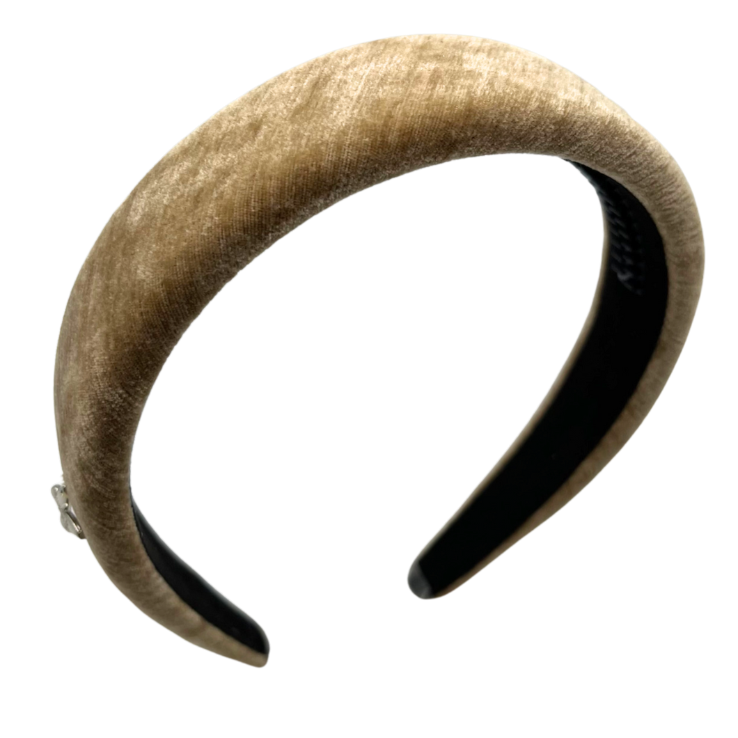 Velvet Padded Headband - Light Taupe