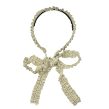 Load image into Gallery viewer, Vintage Lace Headband with Sash - Ivory
