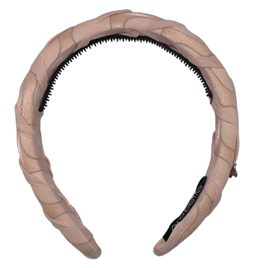 Textured Chiffon Padded Headband - Blush