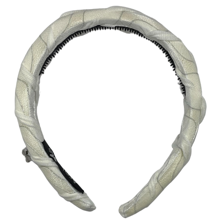 Textured Chiffon Padded Headband - Ivory