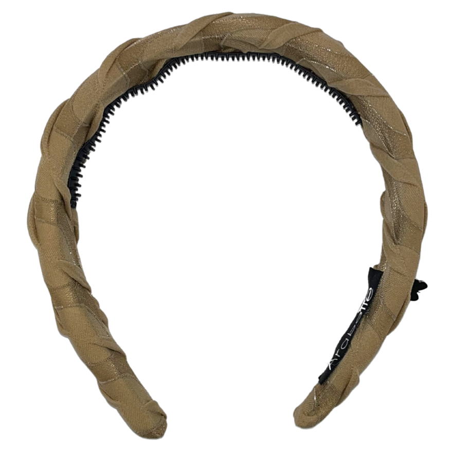 Textured Chiffon Padded Headband - Latte