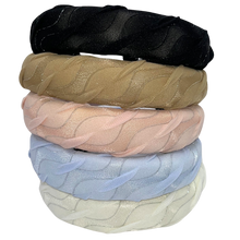 Load image into Gallery viewer, Textured Chiffon Padded Headband - Black
