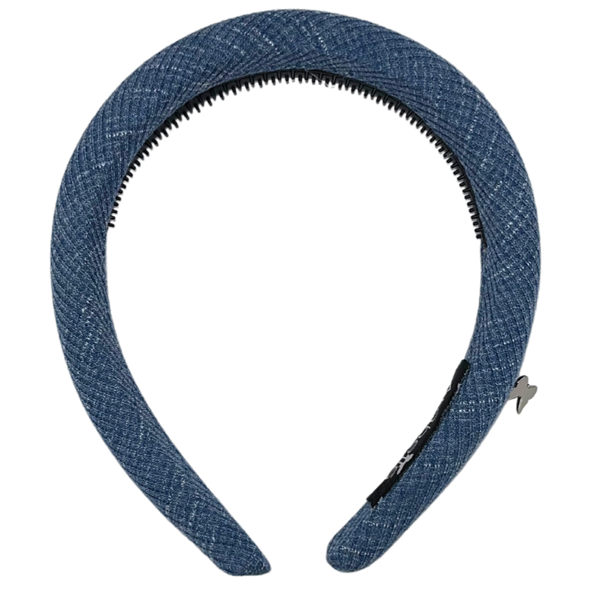 Ribbed Padded Headband - Denim