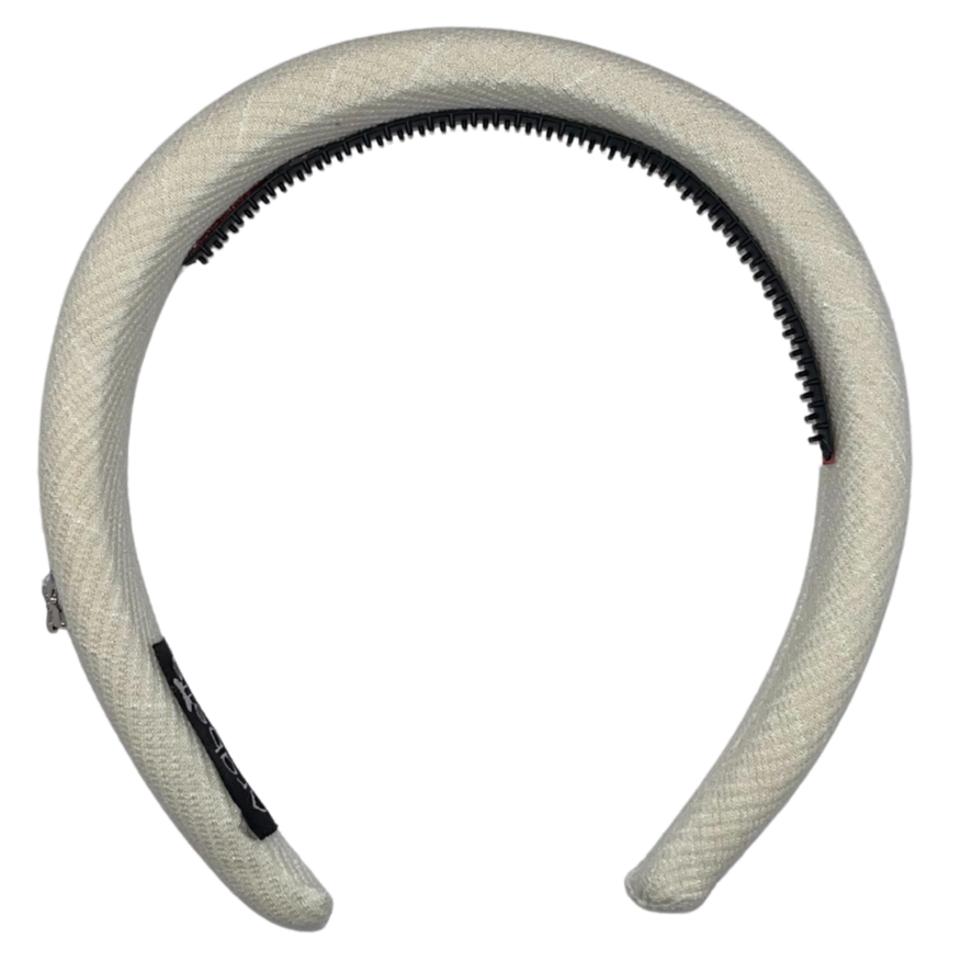 Ribbed Padded Headband - White