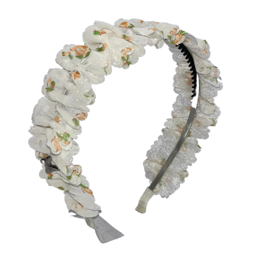 Mini Floral Headband - Cream