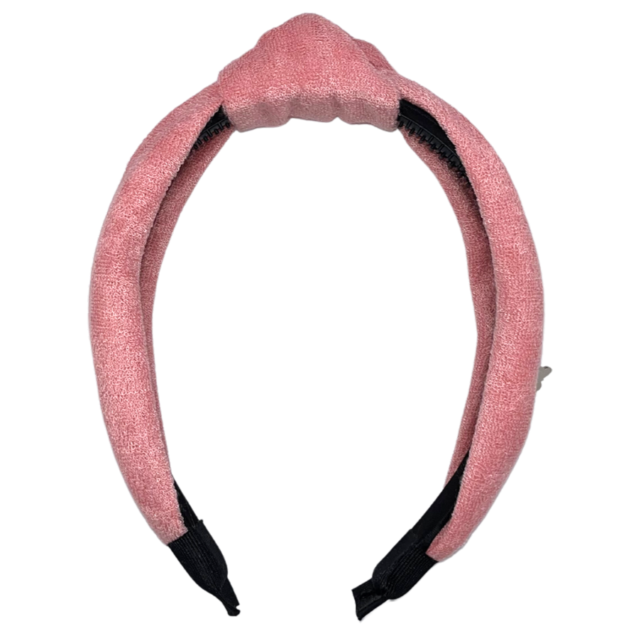 Terry Top Knot Headband - Pink