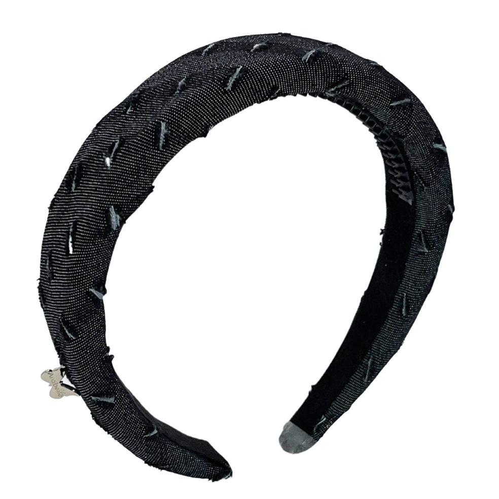 Denim Headband - Black Denim