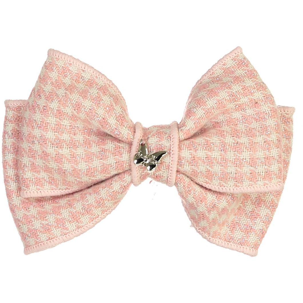 Shimmer Houndstooth Clip - Pink