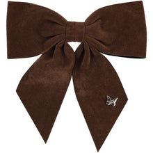 Load image into Gallery viewer, Velvet Bow Clip - Chocolate
