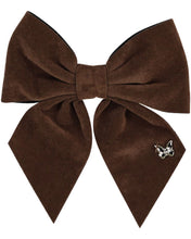 Load image into Gallery viewer, Velvet Bow Clip - Chocolate
