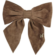 Load image into Gallery viewer, Velvet Bow Clip - Walnut
