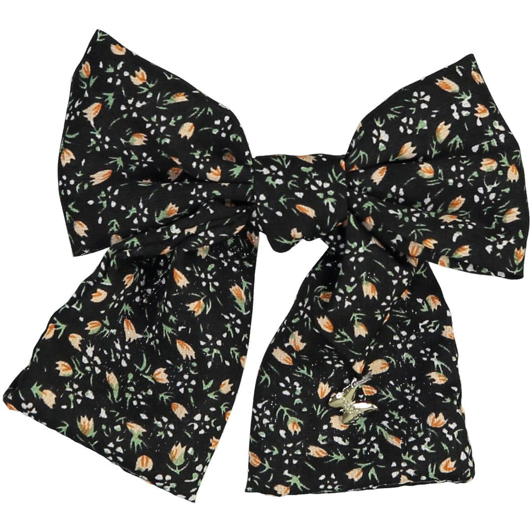 Floral Chiffon Medium Clip - Black