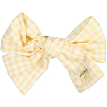 Load image into Gallery viewer, Gingham Bow Clip - Saffron
