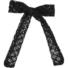Load image into Gallery viewer, Vintage Net Large Skinny Bow Clip - Black
